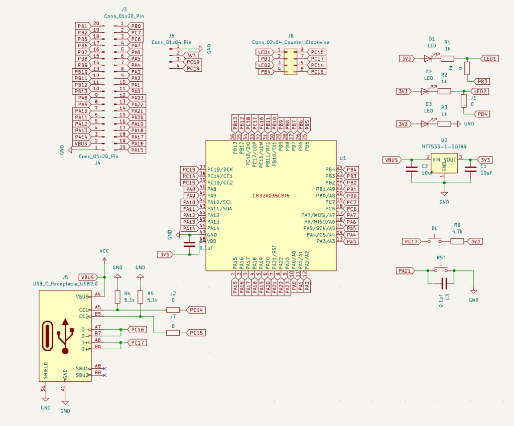 CH32X035C8T6 マイコンボード