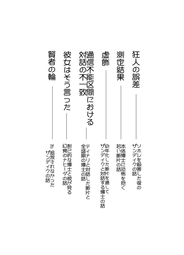 同人誌「自己観測、あるいはもう一人の私」