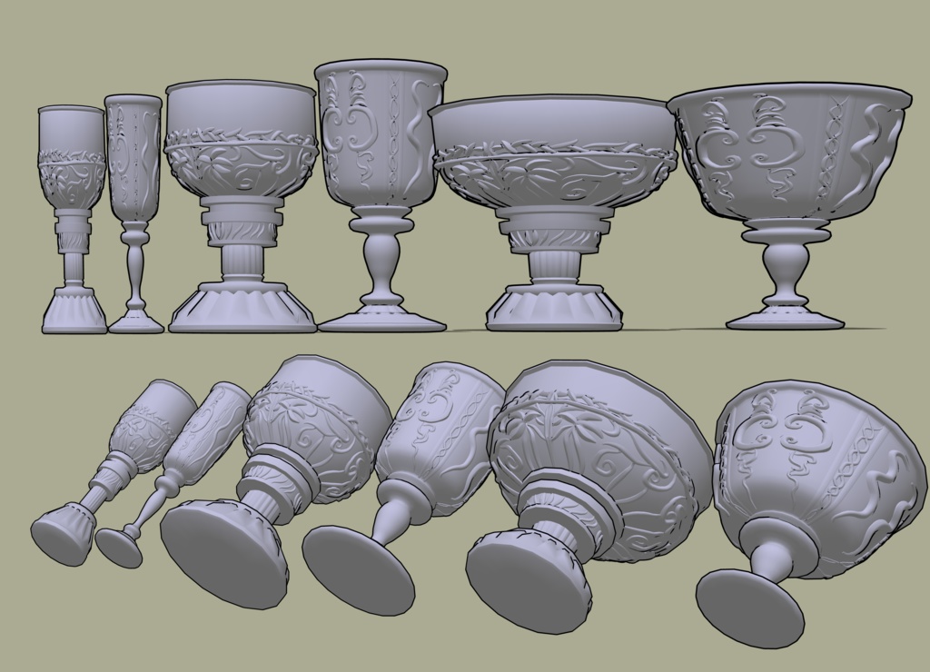 ゴブレット 2タイプ 形変更バージョン付き
