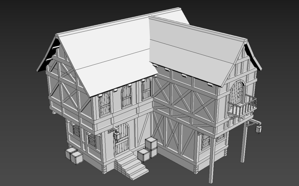 洋風二階建て木造家