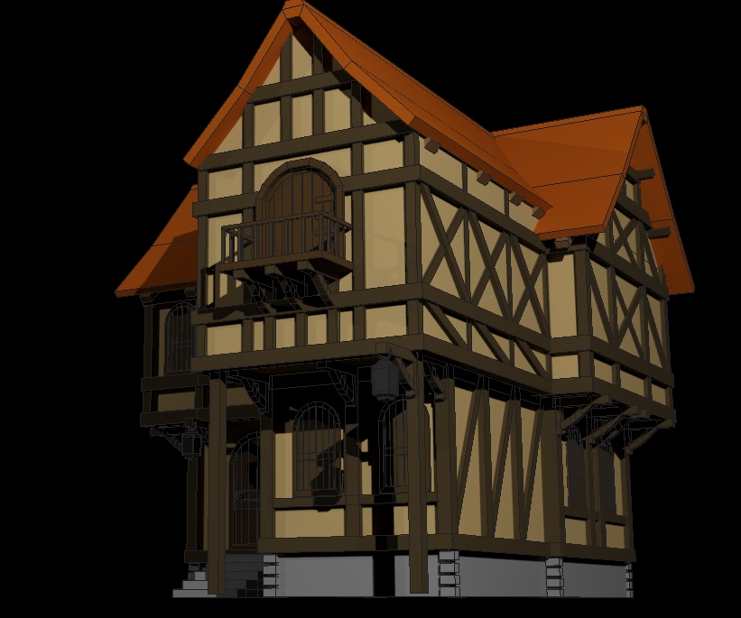 洋風二階建て木造家