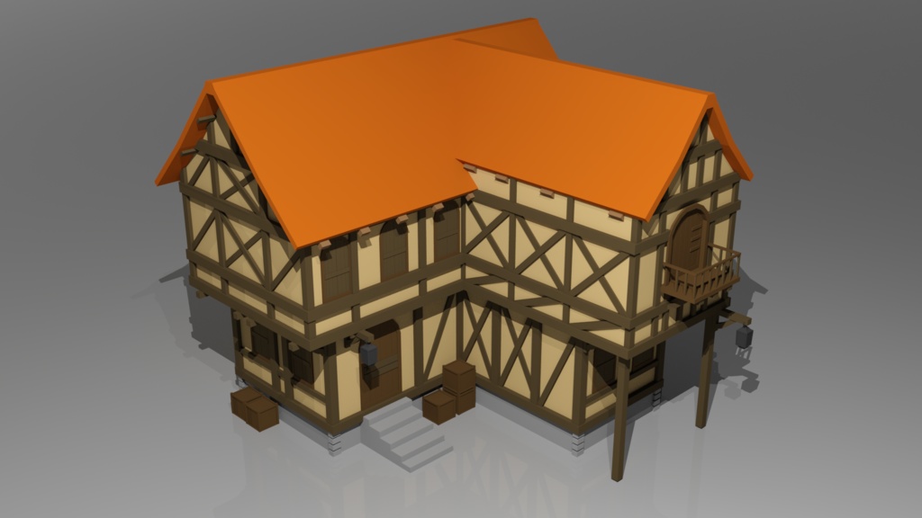 洋風二階建て木造家