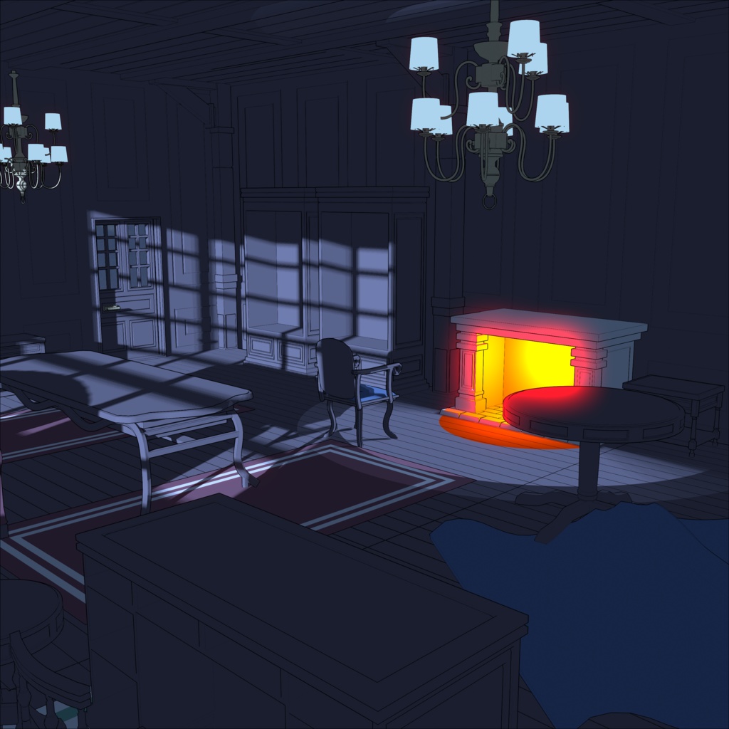 暖炉のある部屋