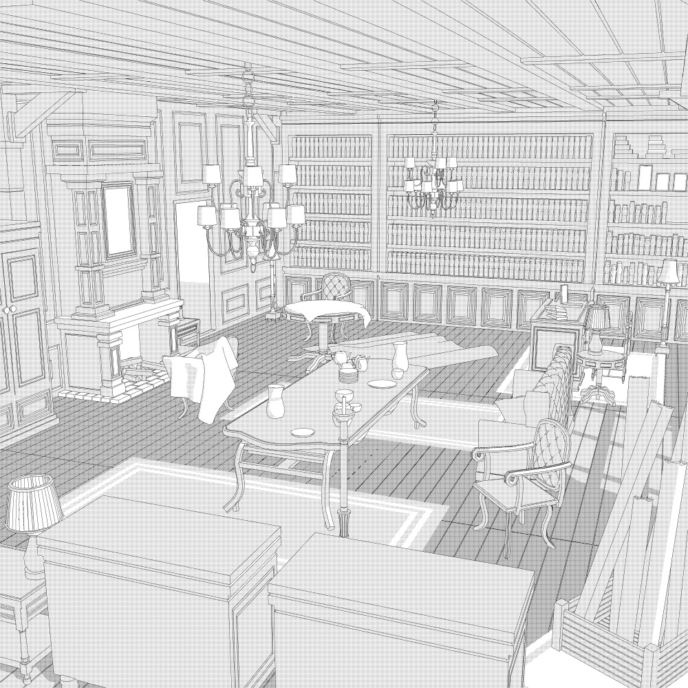 暖炉のある部屋