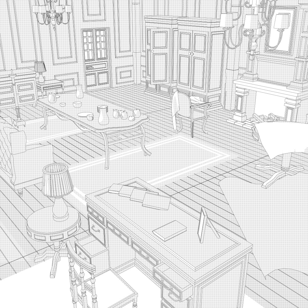 暖炉のある部屋