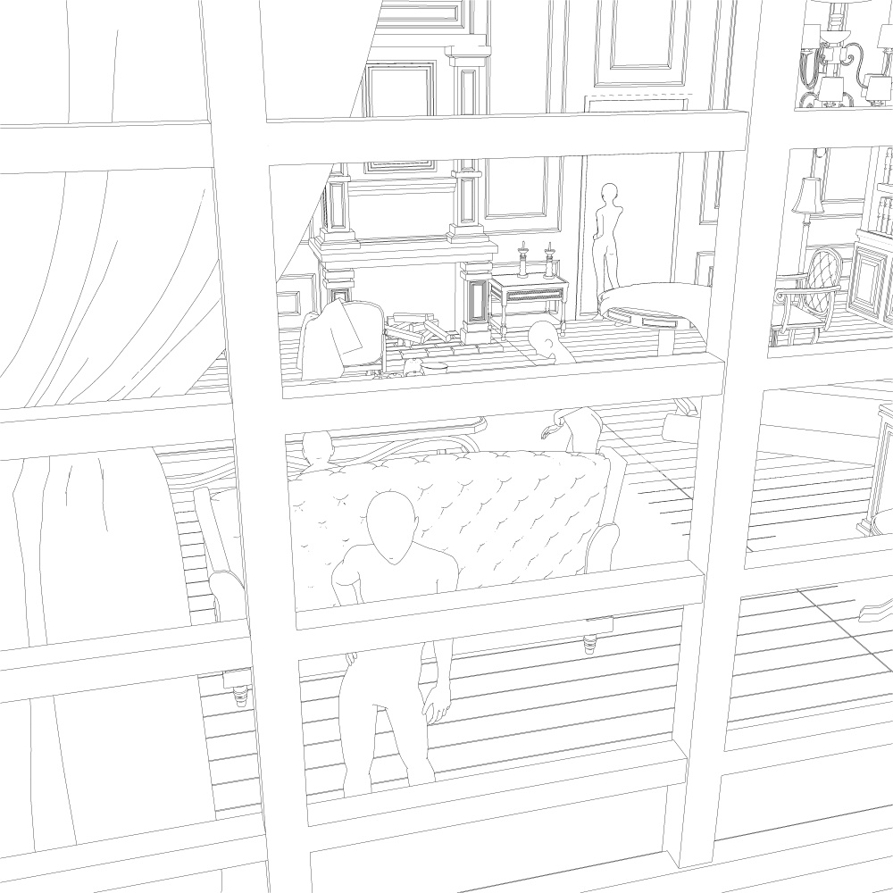 暖炉のある部屋