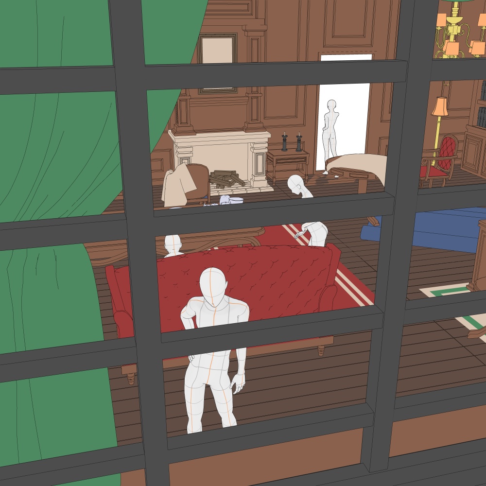 暖炉のある部屋