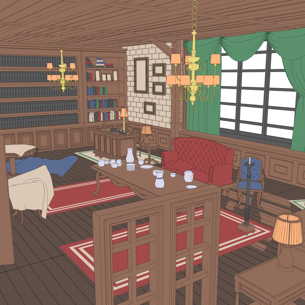 暖炉のある部屋