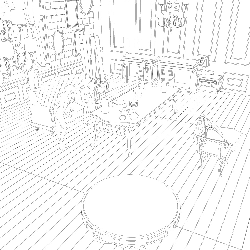 暖炉のある部屋