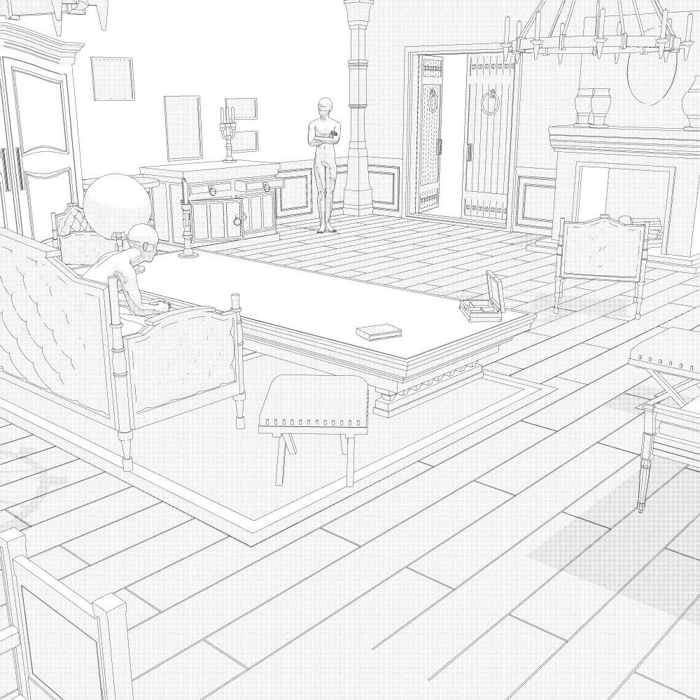 暖炉のある部屋