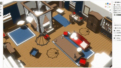 暖炉のある部屋