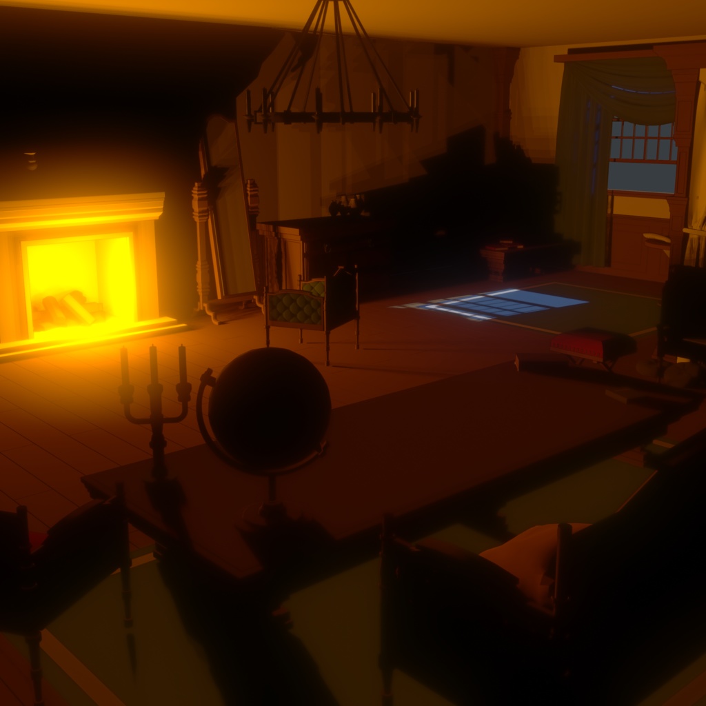 暖炉のある部屋