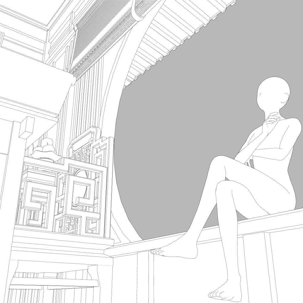 武侠書斎・廊下