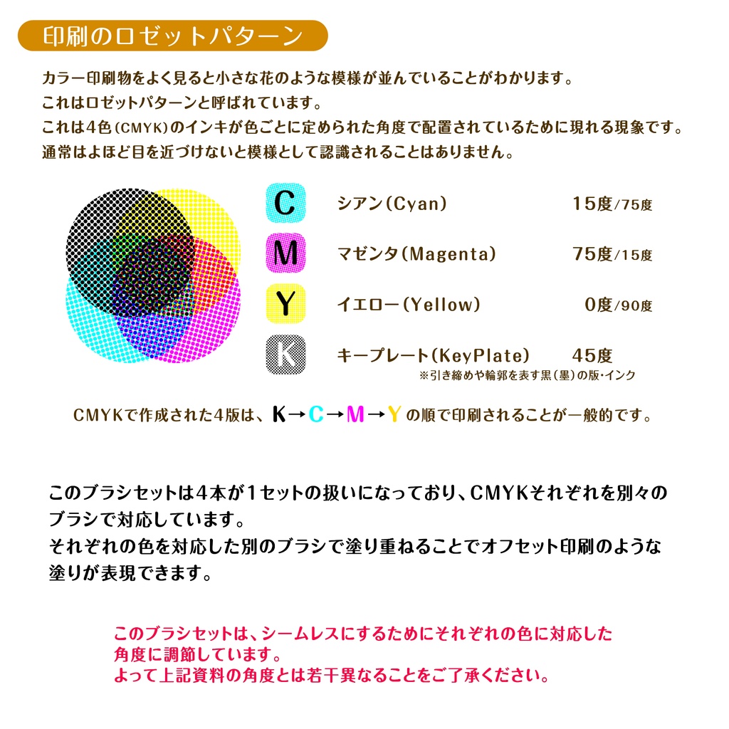 procreate用 印刷ごっこブラシ(オフセット印刷物のような表現で塗るブラシ)