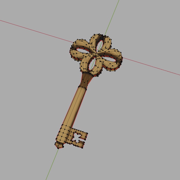 道具モデル カギ(四つ葉)【オリジナル】