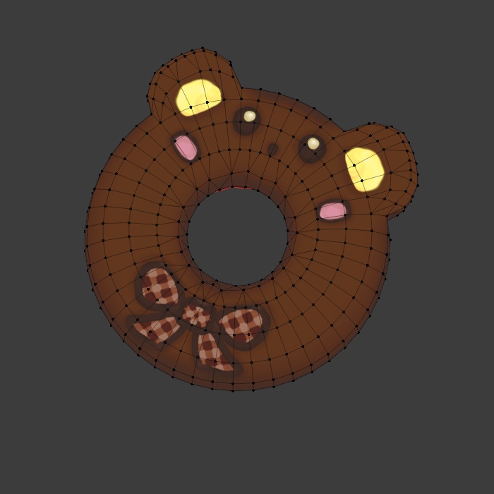 食べ物モデル くまパン(チョコ味) F_007【オリジナル】