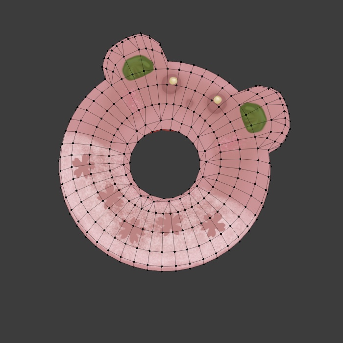 食べ物モデル くまパン(さくら味) F_008【オリジナル】