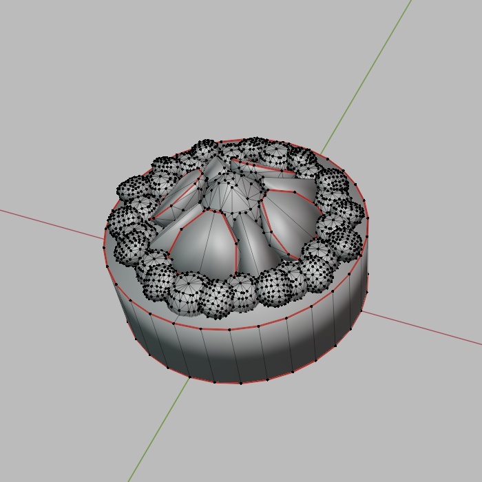 食べ物モデル ベリーのケーキ(いちご/ブルーベリー のみ可能)F_011【オリジナル】