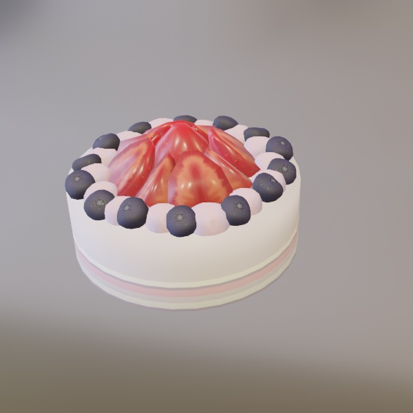 食べ物モデル ベリーのケーキ(いちご/ブルーベリー のみ可能)F_011【オリジナル】