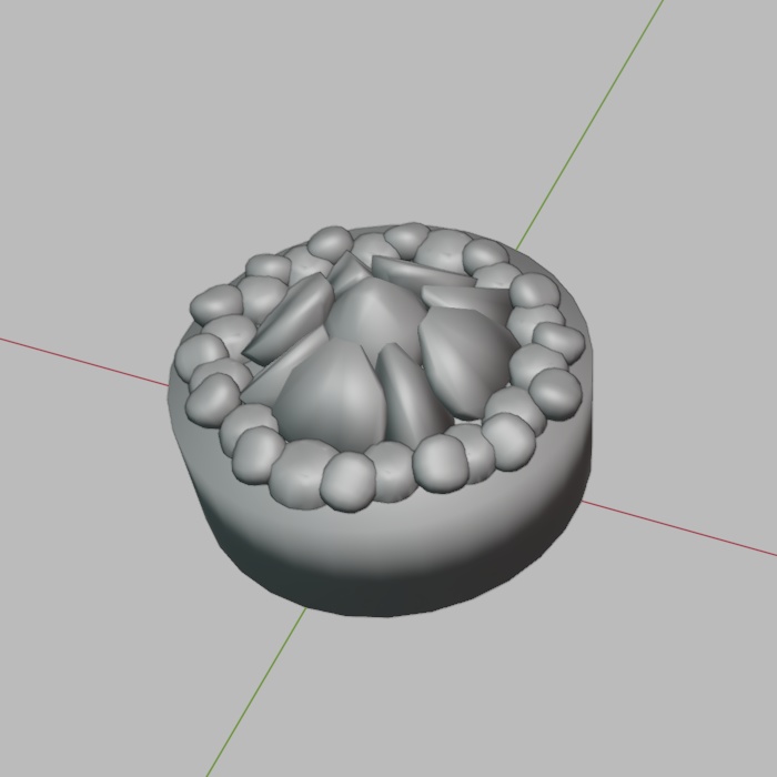 食べ物モデル ベリーのケーキ(いちご/ブルーベリー のみ可能)F_011【オリジナル】