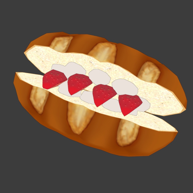 食べ物モデル サンドイッチ(いちごとクリーム) F_012【オリジナル】