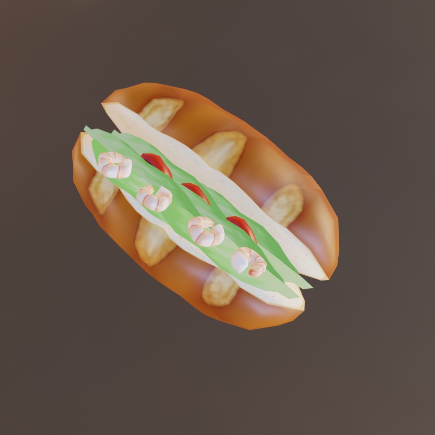 食べ物モデル　サンドイッチ（エビトマト）　F_017【オリジナル】