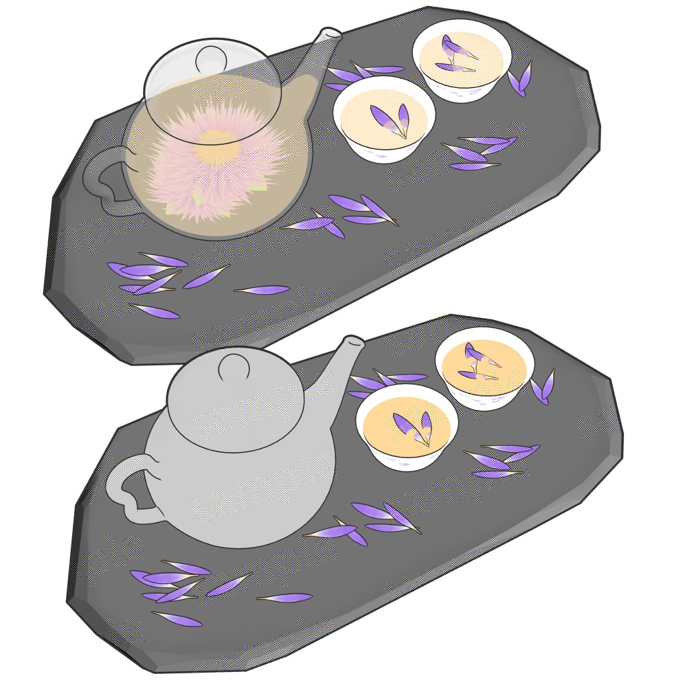 【クリスタ用3D】花茶セット