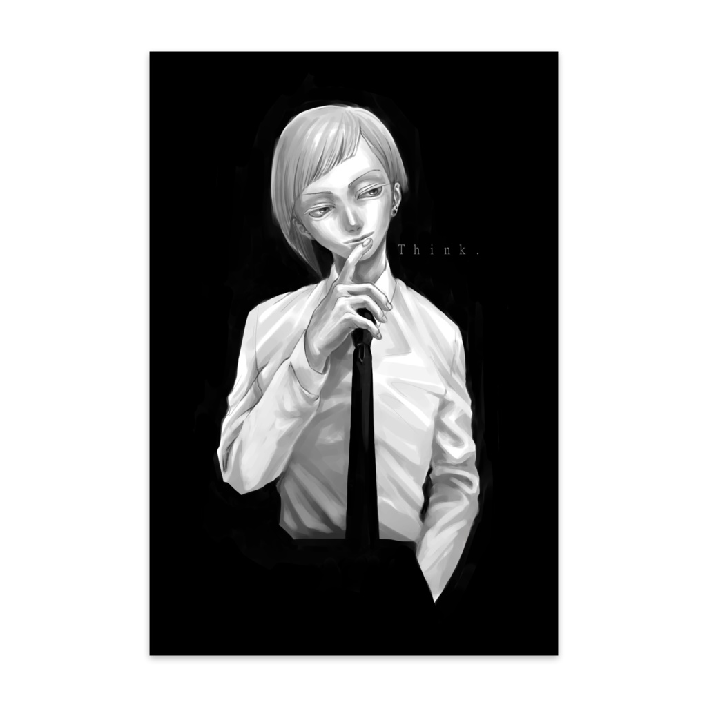 考える男のポストカード