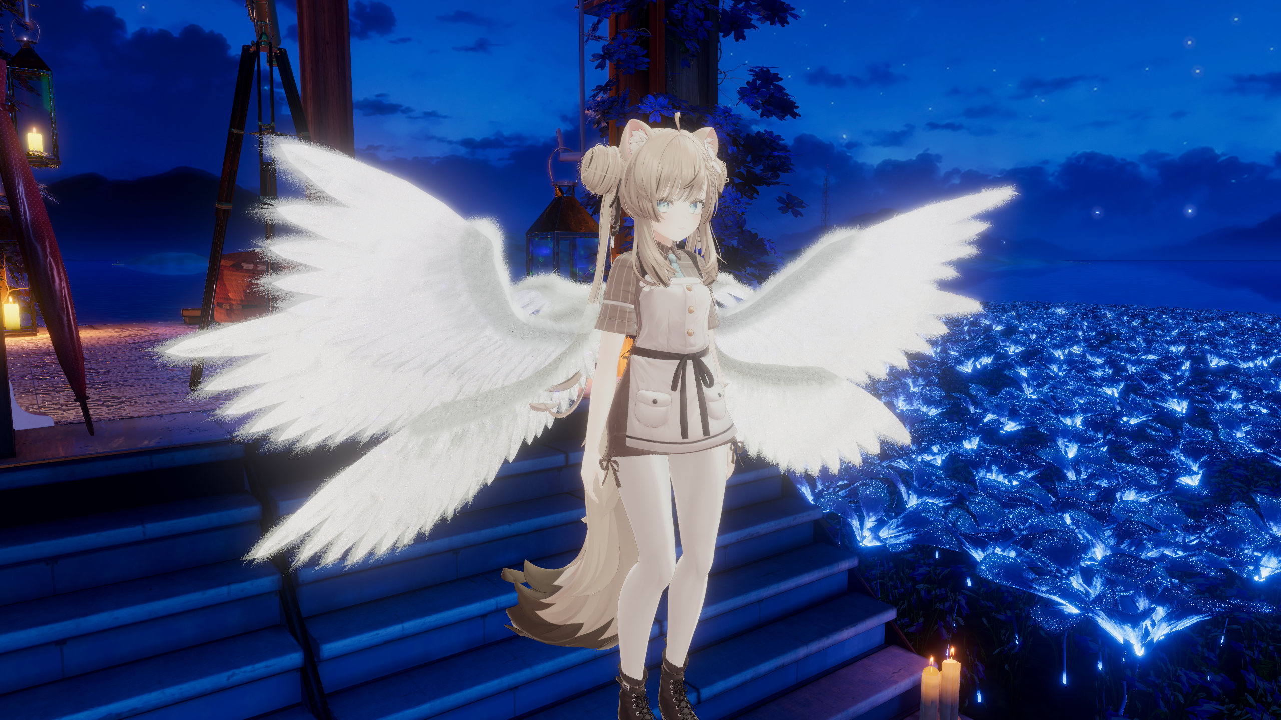 Vrchat White Robe 【VRChat】White Seraphim Wing 【MA対応】 - Black Polygone - BOOTH