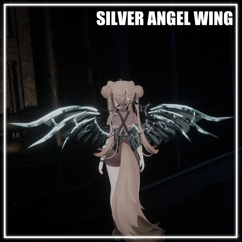 【セール中】【VRChat】SILVER ANGEL WING 【MA対応】