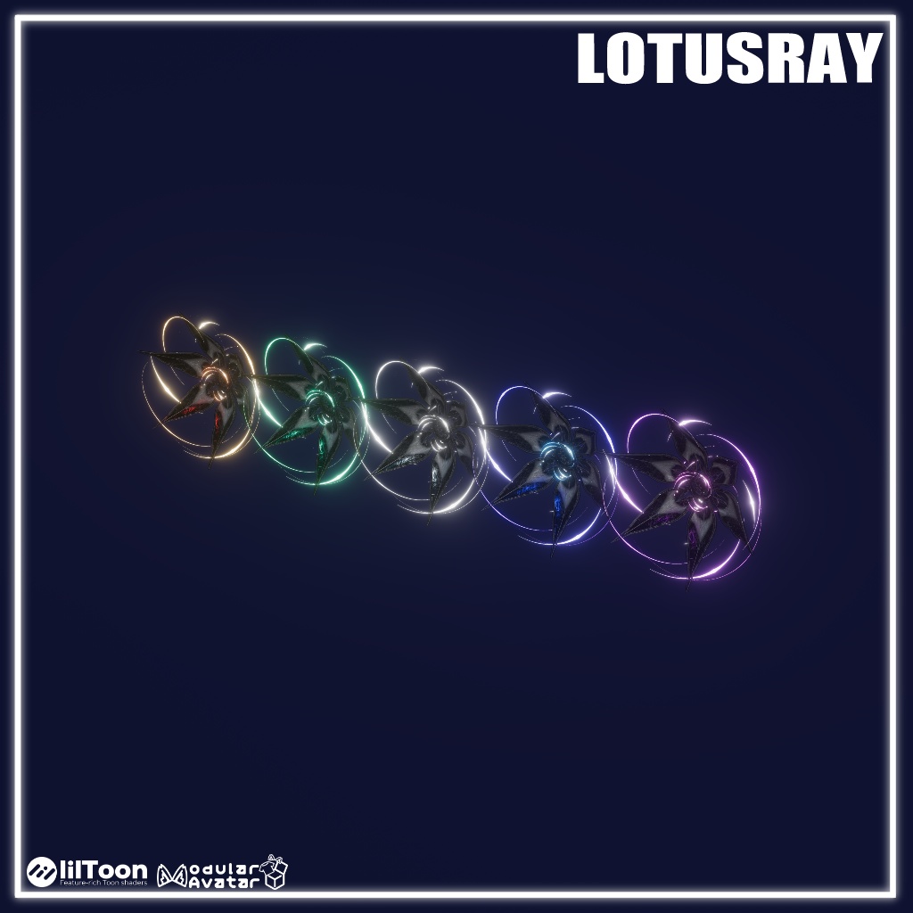 【セール中】【VRChat】【ギミック付き3Dモデル】LOTUS RAY 【MA対応】
