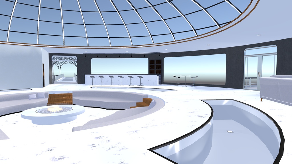 【3Dモデル】Aquatic Glass Dome【VRChat想定】