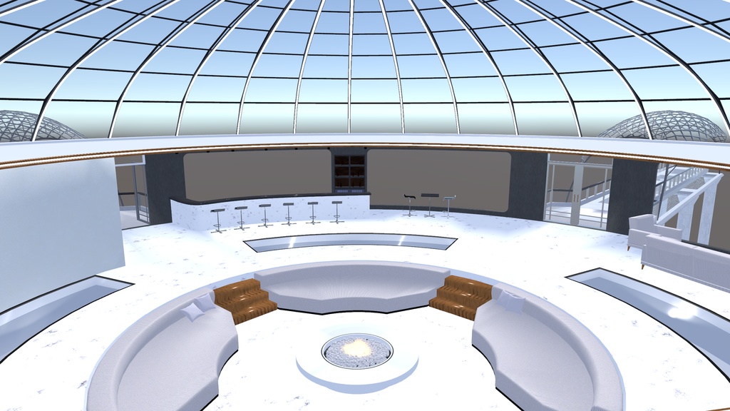 【3Dモデル】Aquatic Glass Dome【VRChat想定】