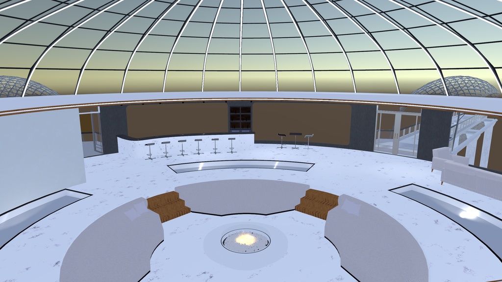 【3Dモデル】Aquatic Glass Dome【VRChat想定】