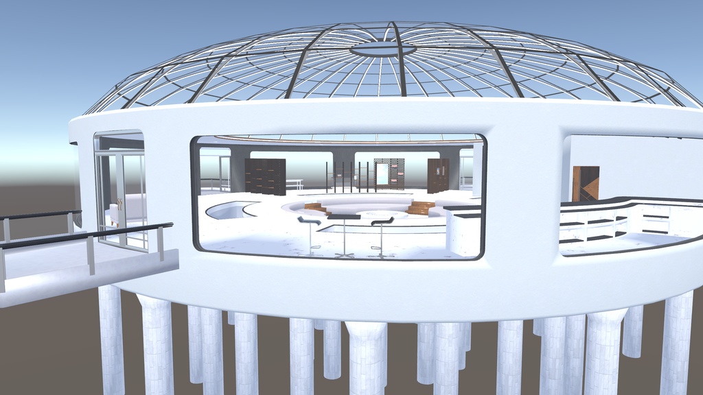 【3Dモデル】Aquatic Glass Dome【VRChat想定】