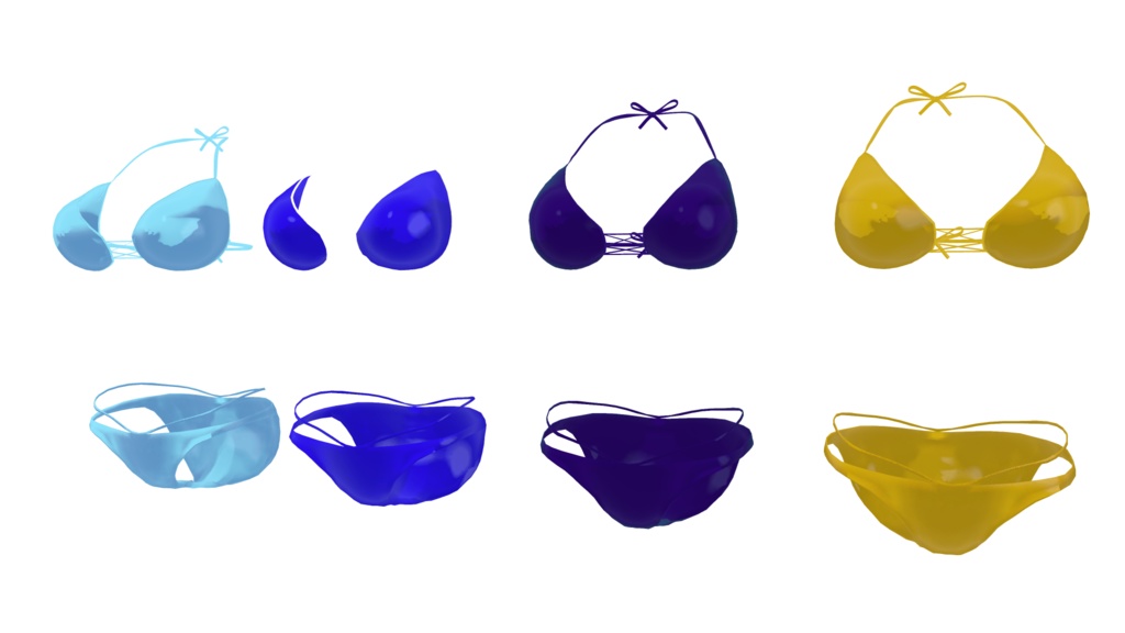 【狐薄 桔梗 カリン 対応】 ロングパレオビキニ 【VRChat】