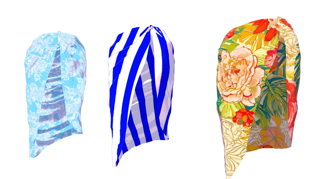 【狐薄 桔梗 カリン 対応】 ロングパレオビキニ 【VRChat】