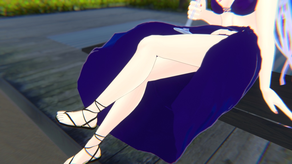 【狐薄 桔梗 カリン 対応】 ロングパレオビキニ 【VRChat】