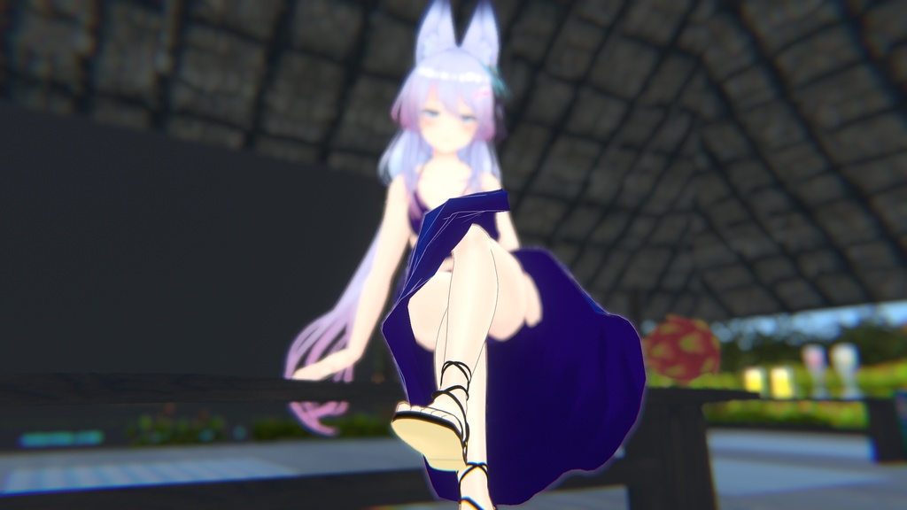 【狐薄 桔梗 カリン 対応】 ロングパレオビキニ 【VRChat】