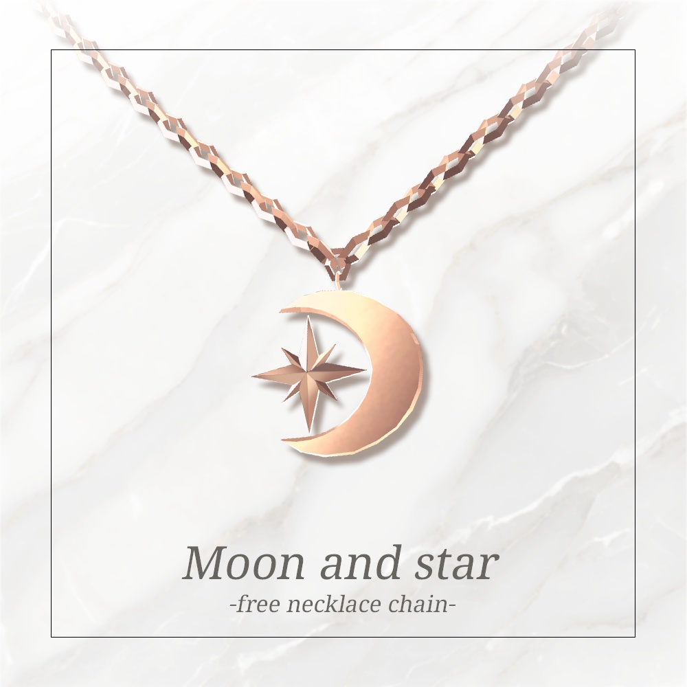 【Free】necklace chain + moon and star necklace