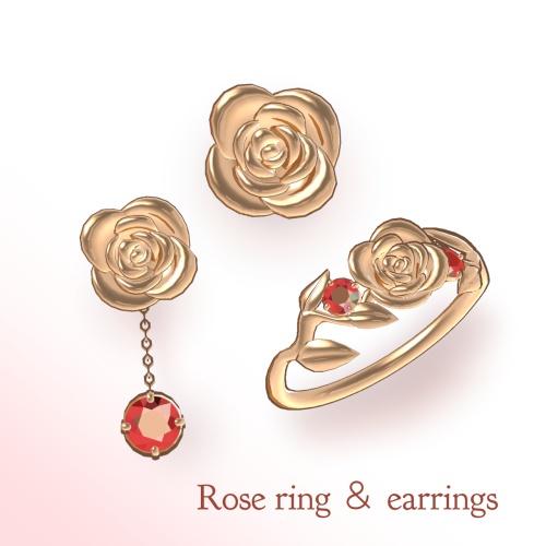 Rose ring ＆ earrings