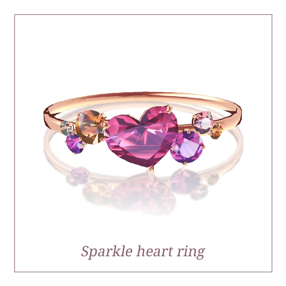 【Free】ハートの指輪 ❥Sparkle heart ring