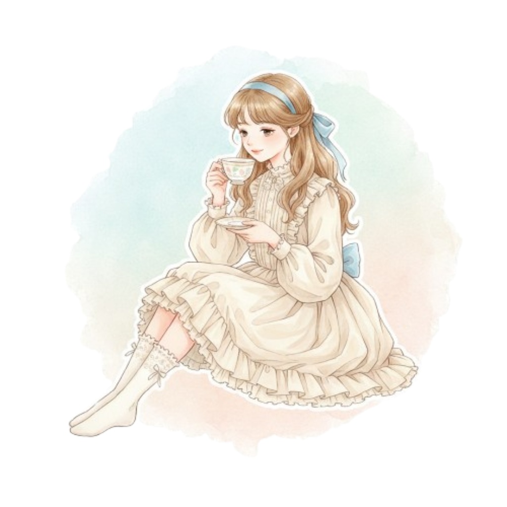 【素材集】水彩のアンティークガーリー素材コレクション