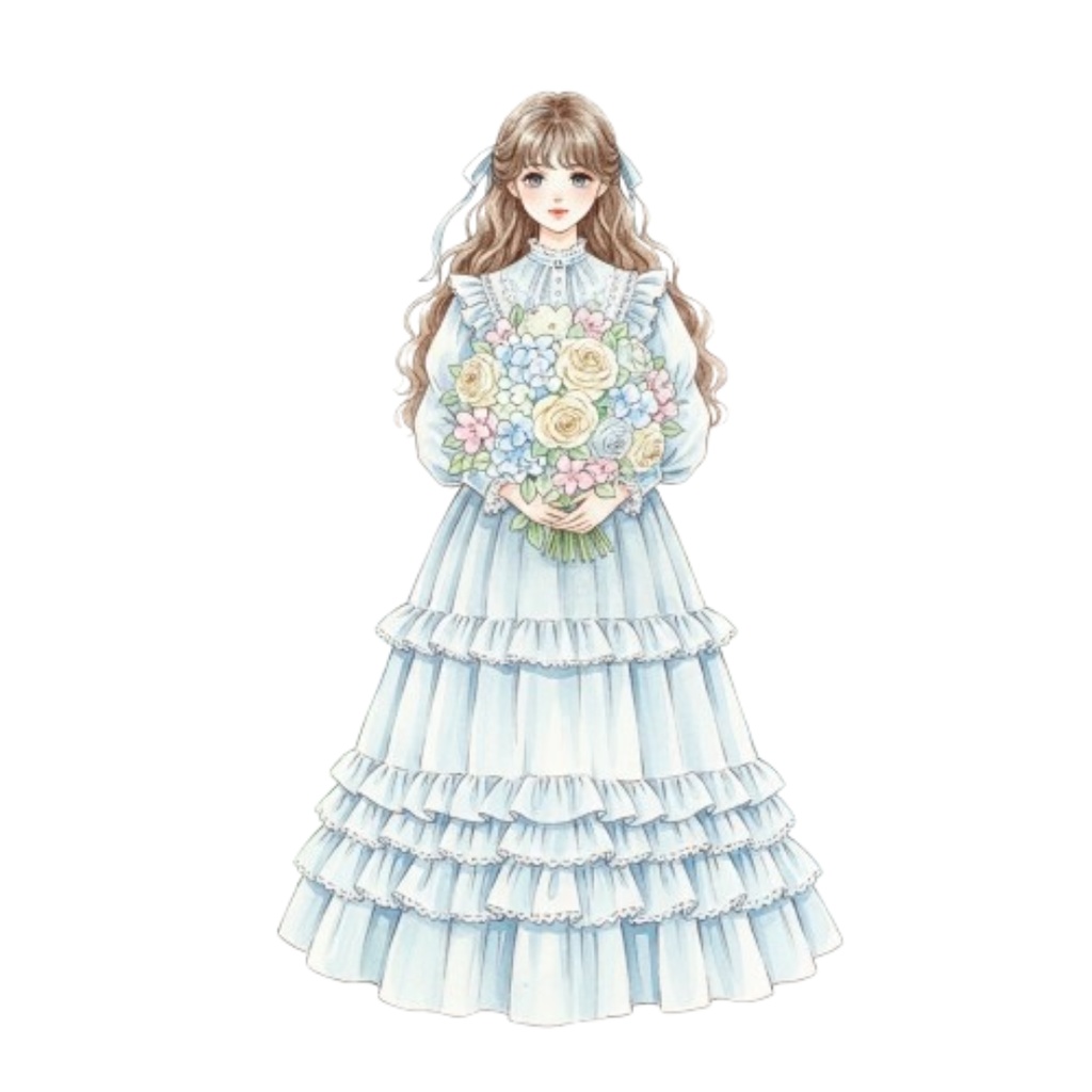 【素材集】水彩のアンティークガーリー素材コレクション