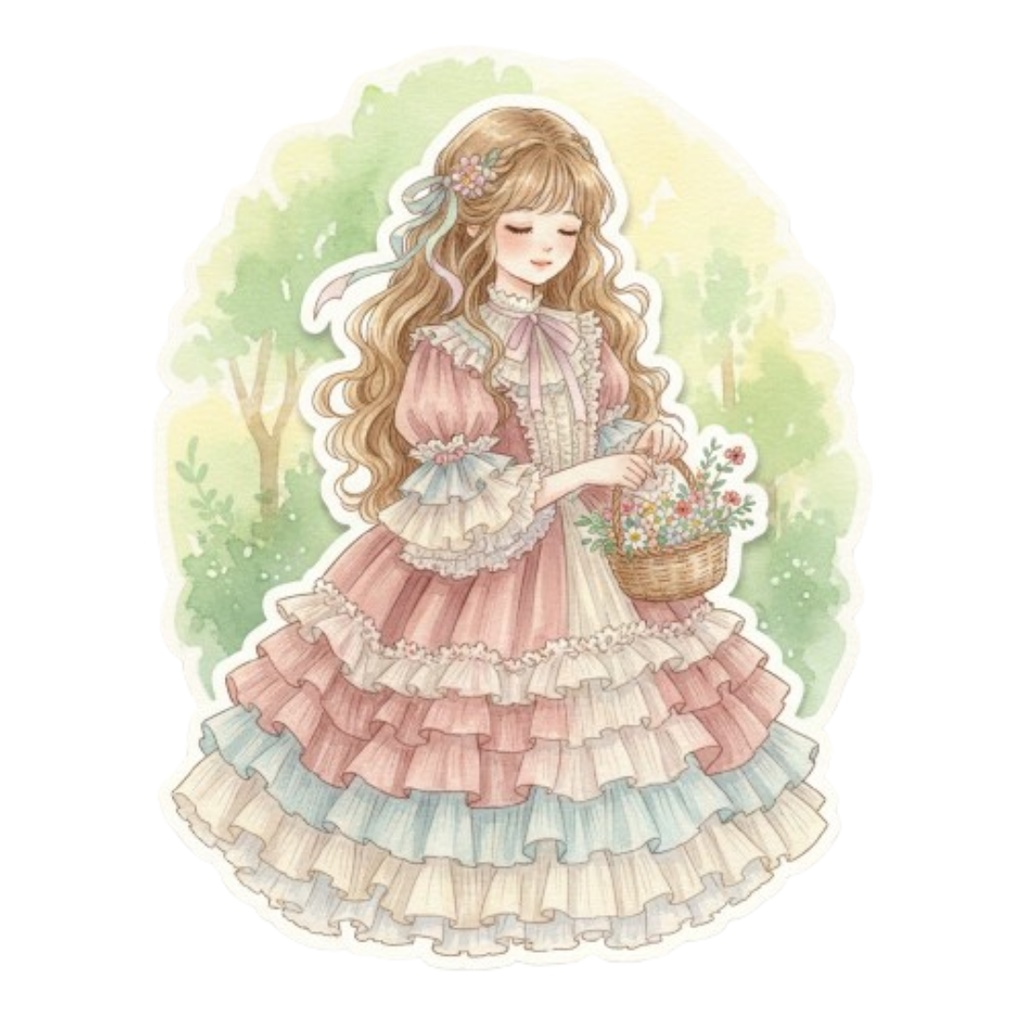 【素材集】水彩のアンティークガーリー素材コレクション