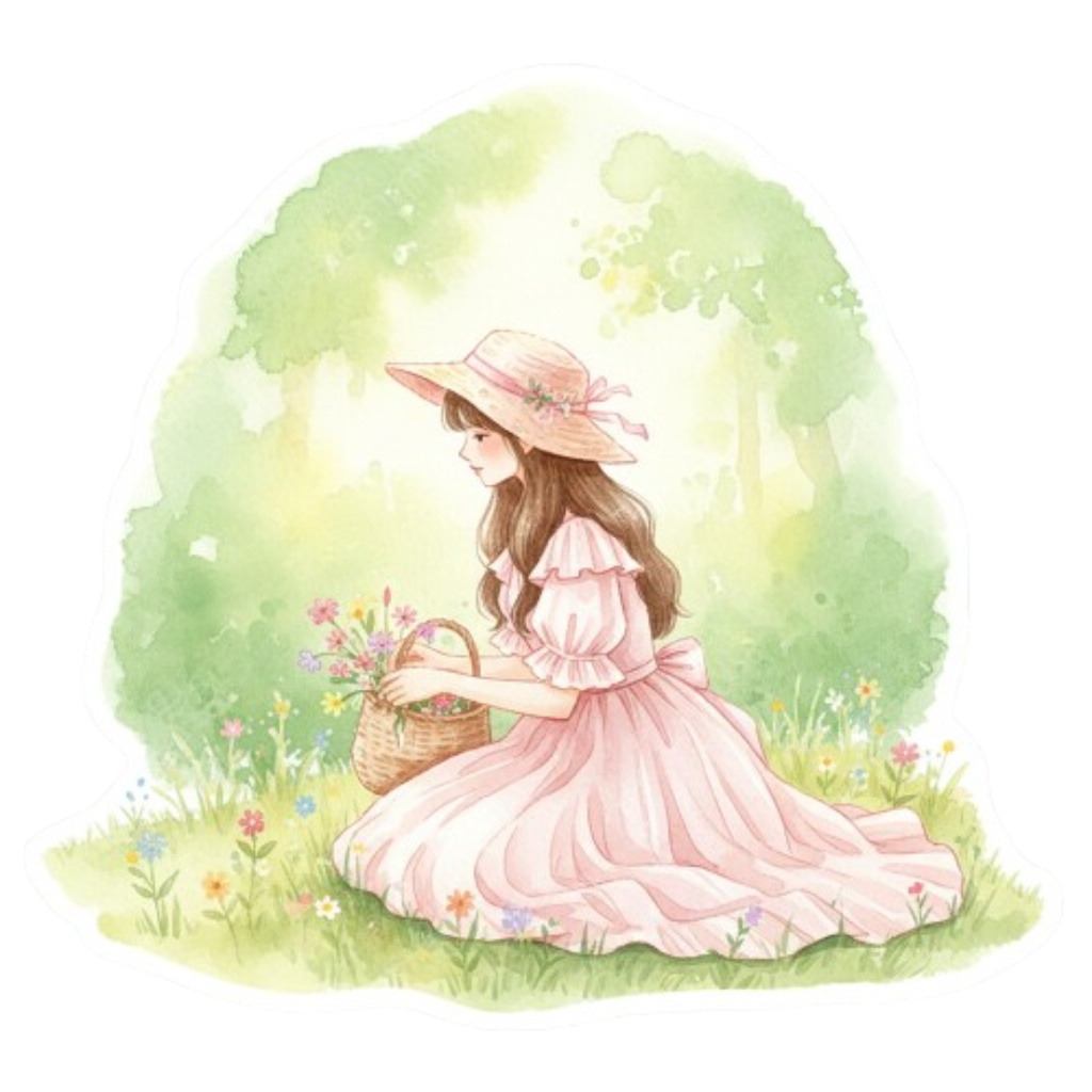 【素材集】水彩のアンティークガーリー素材コレクション