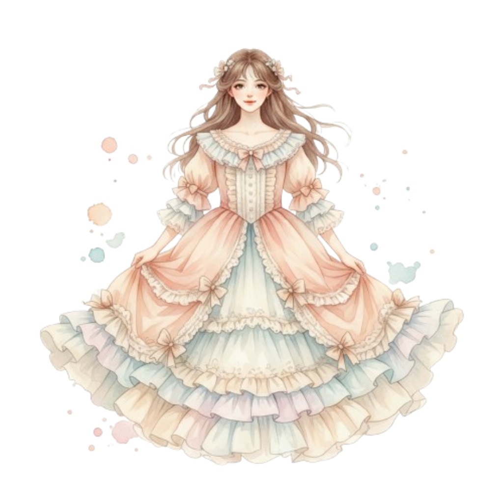 【素材集】水彩のアンティークガーリー素材コレクション