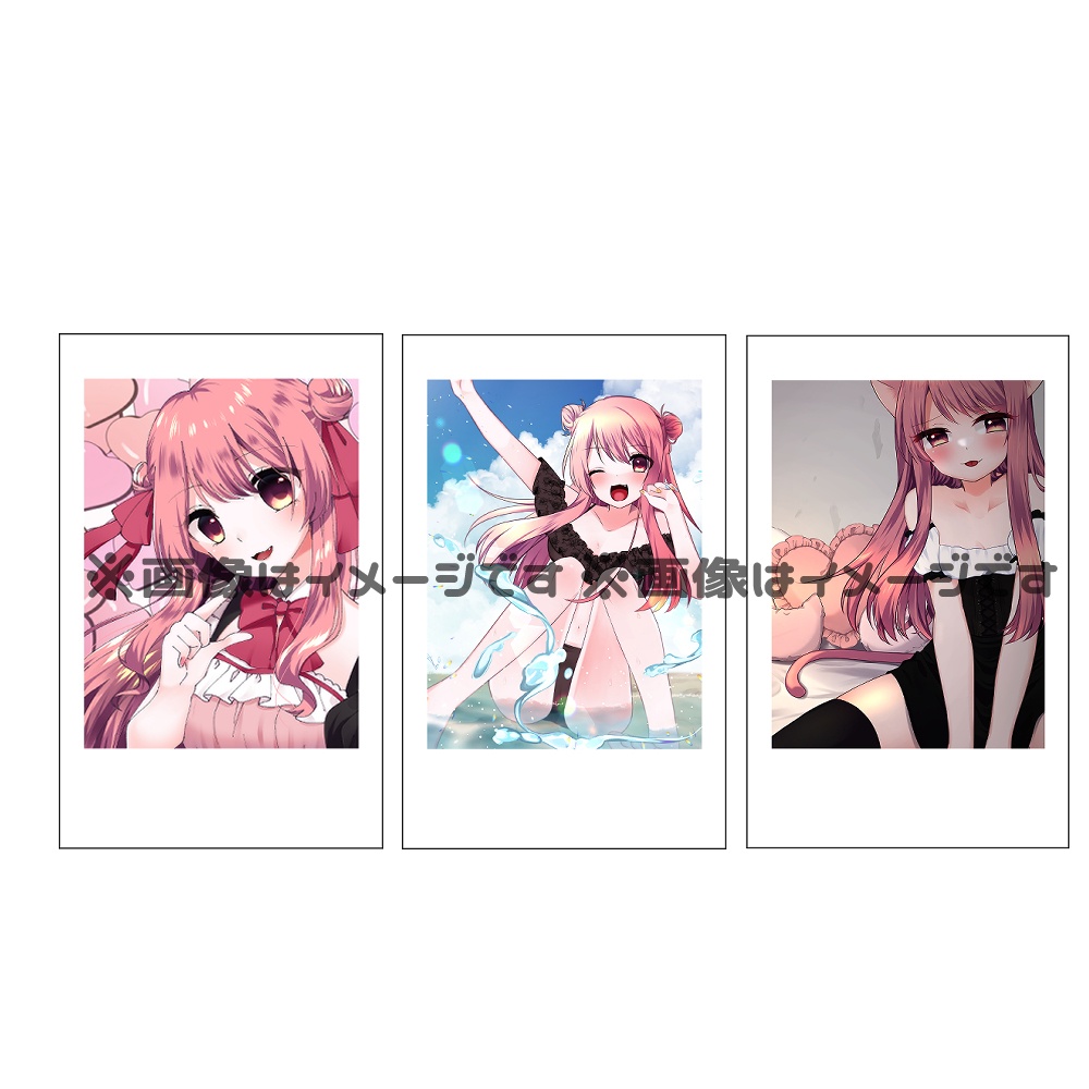 ナノちゃんインスタント風フォトカード3種🐱🌴🎀