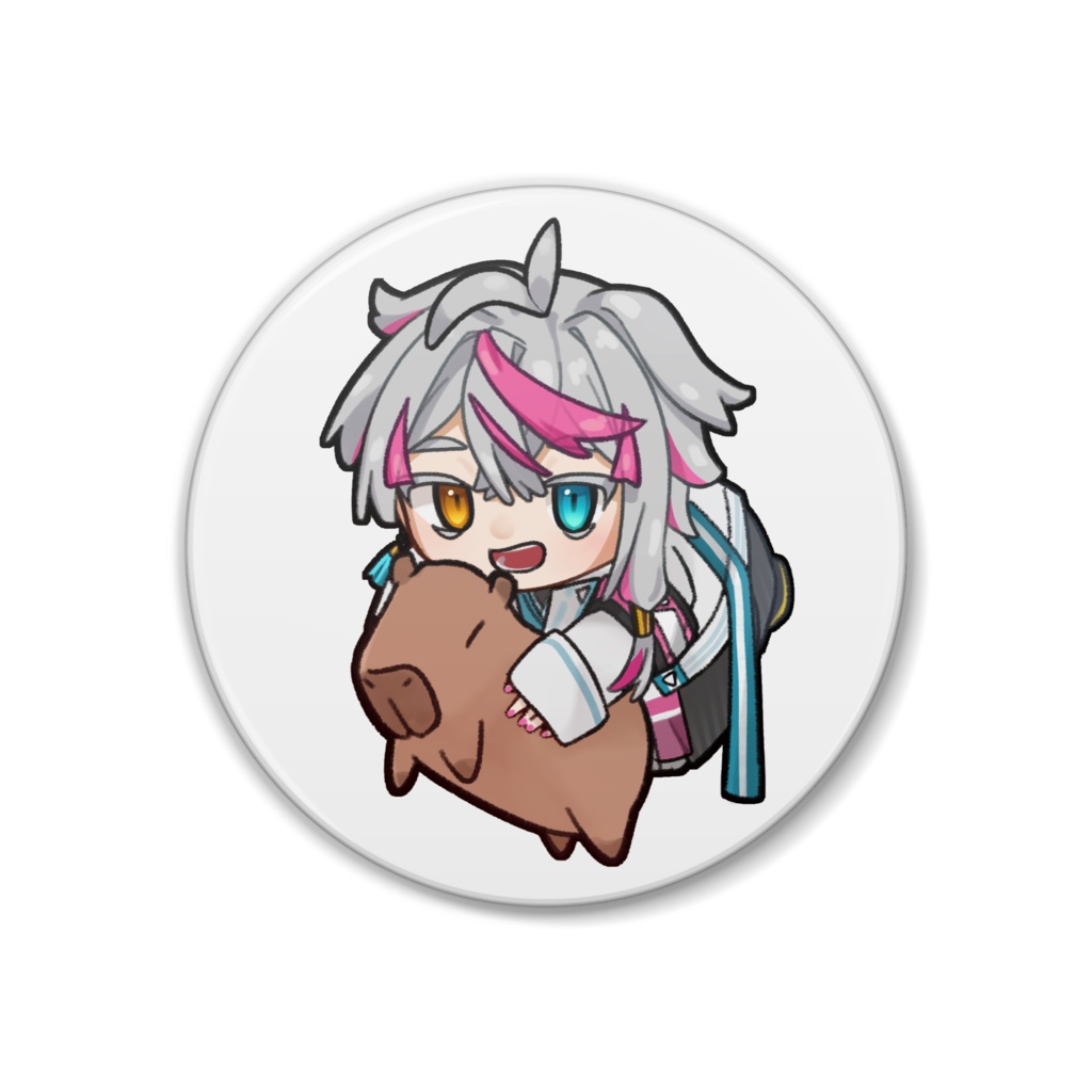 【B】カピ助と和刀ソラ(缶バッジ)