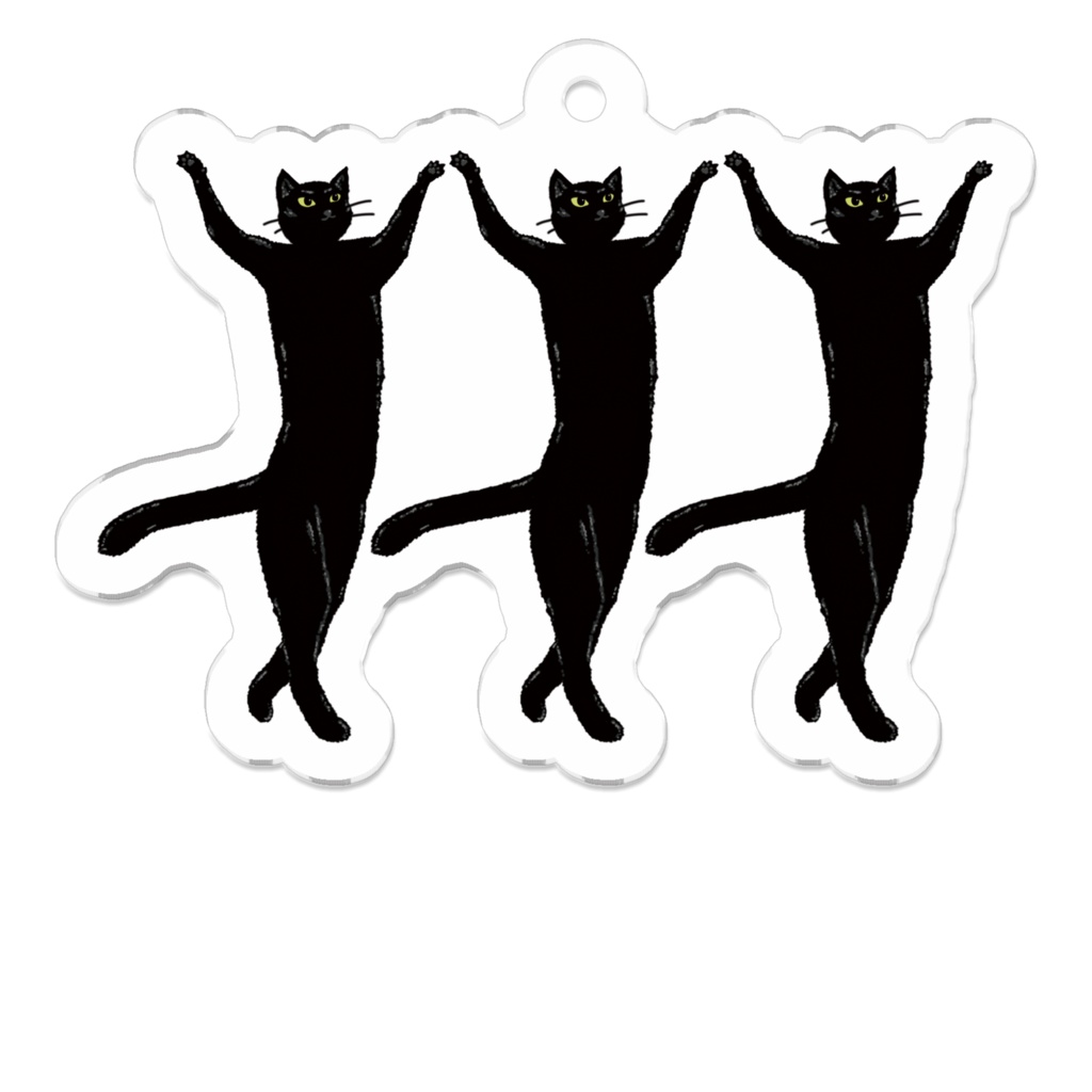 ポーズをとる黒猫トリオ